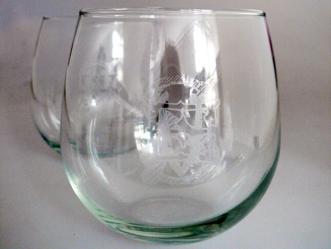 Custom Engraved Stemless Wine Glass Set of 6