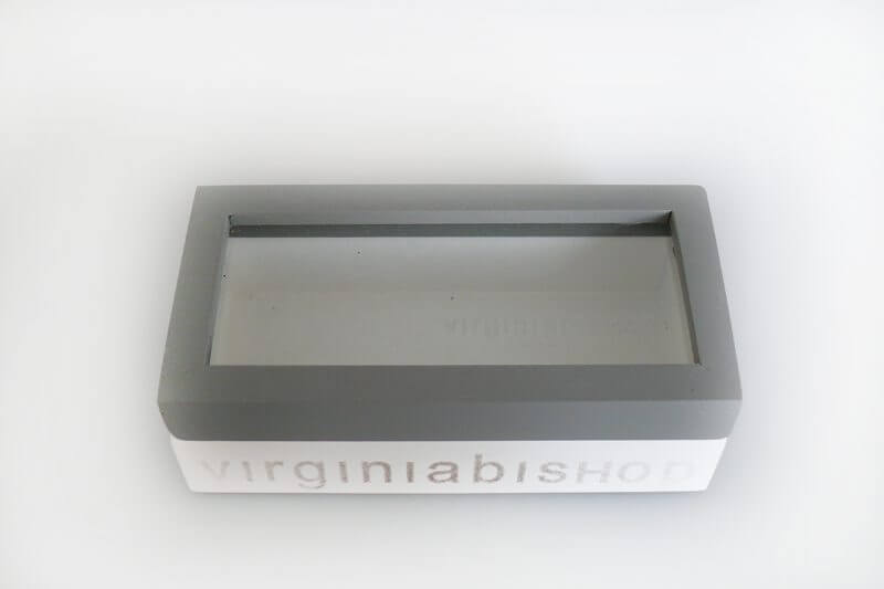 Glass Lid Grey Timber Box – Small