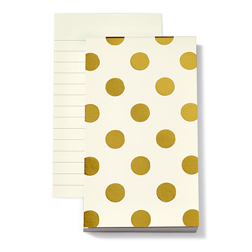 Kate Spade NY Small Notepad – Gold Polka Dots