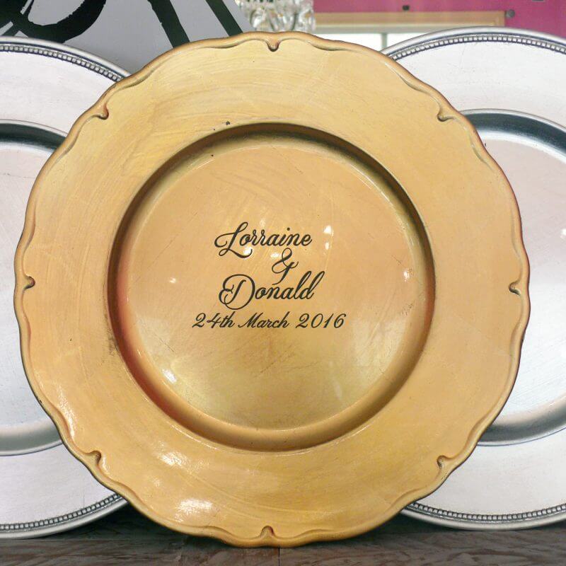 Bead Edge Gold Charger Plate
