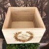 large wooden mothers day plant pot box above view