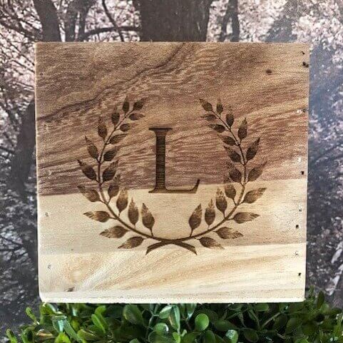small personalised wooden box front view