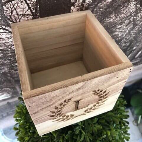 small personalised wooden box top view