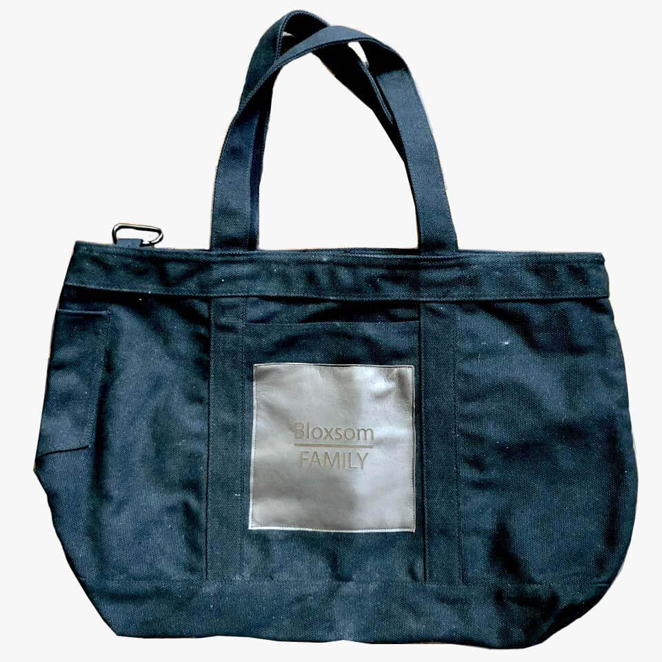 Large Canvas Tote with Engraved Leather Patch