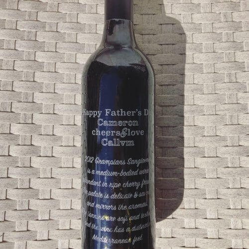 Engraved Sangiovese Red Wine Father's Day Gift BACK