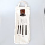 BBQ Set Calico Bag with Leather Engraving Patch Full Size