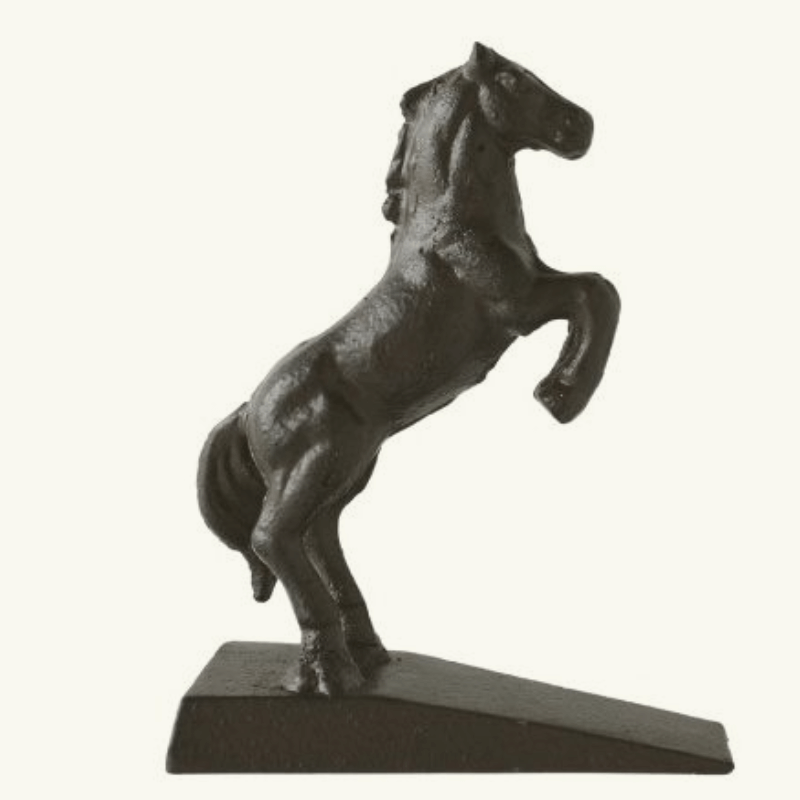 Rearing Horse Rustic Metal Door Stop – Handmade & Unique (16 x 16 x 12 cm)