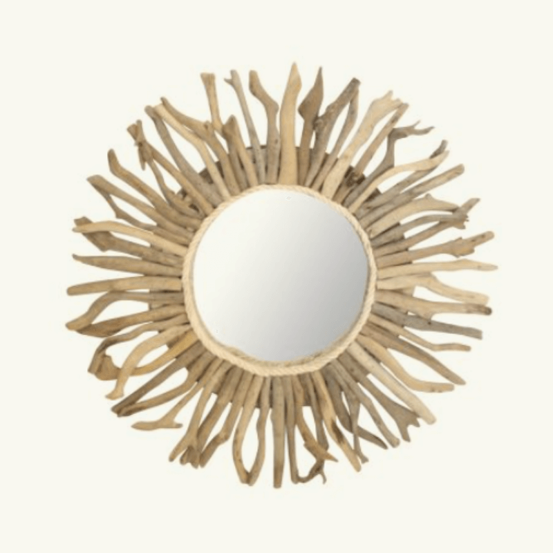 Driftwood Nautical Mirror – Handmade & Authentic (70 cm Diameter)